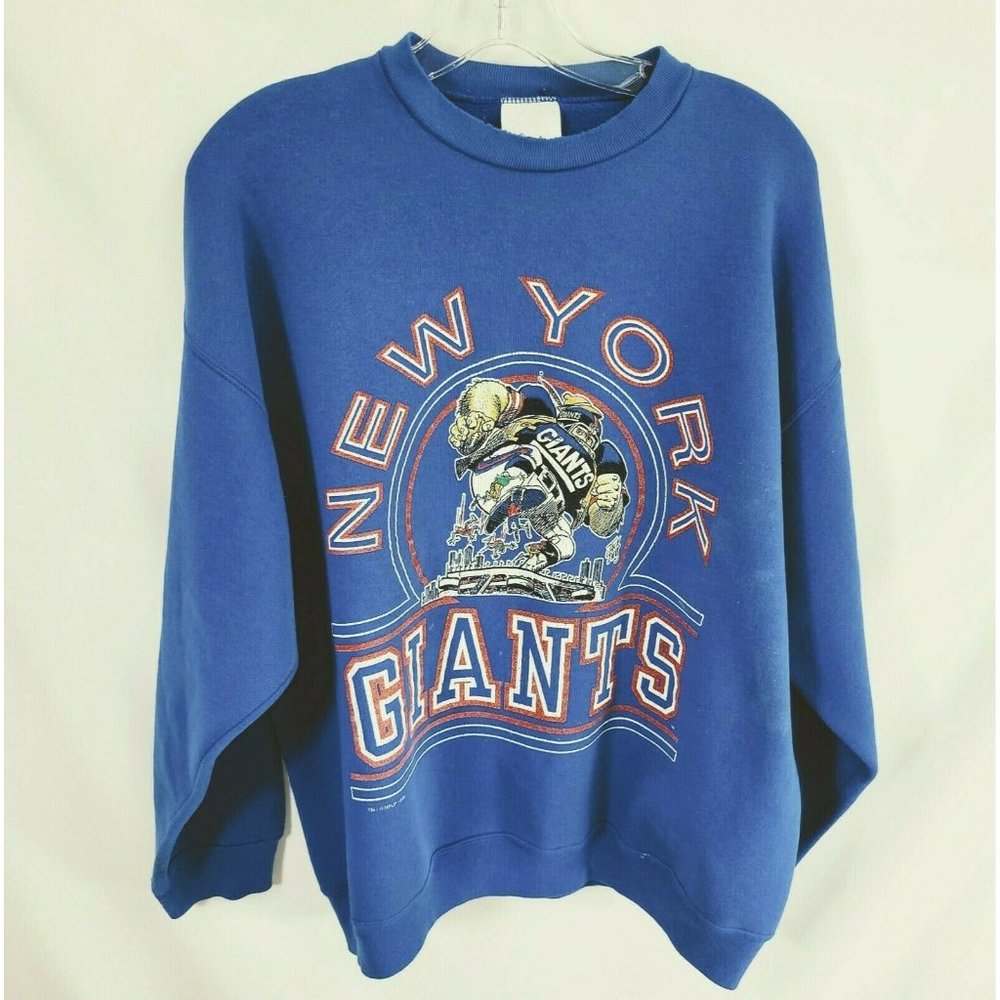 Vtg 1988 New York Giants XL Tultex Jack Davis Single Stitch Crewneck Sweatshirt